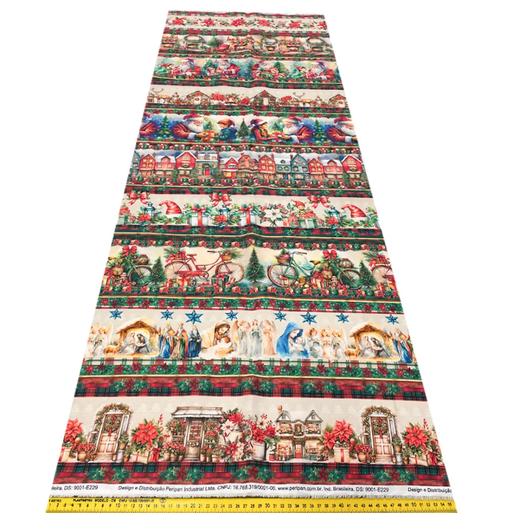 Painel Tricoline Digital Barrado Contos de Natal 0,55 x 1,50m - Variante 1