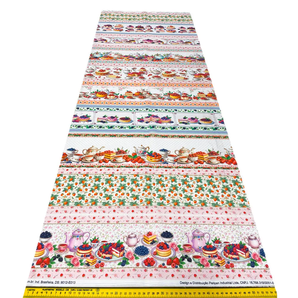 Painel Tricoline Digital Barrado Doces Confeitaria 0,55 x 1,50m - Variante 1