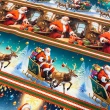Painel Tricoline Digital Fernando Maluhy Barrado Natal do Papai Noel 0,55 x 1,50m - C01