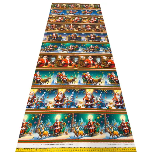 Painel Tricoline Digital Fernando Maluhy Barrado Natal do Papai Noel 0,55 x 1,50m - C01