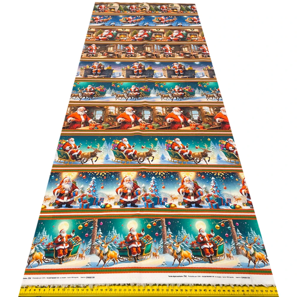 Painel Tricoline Digital Fernando Maluhy Barrado Natal do Papai Noel 0,55 x 1,50m - C01