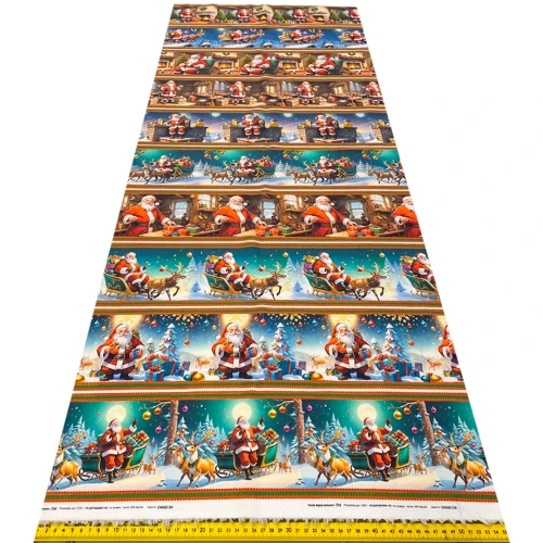 Painel Tricoline Digital Fernando Maluhy Barrado Natal do Papai Noel 0,55 x 1,50m - C01