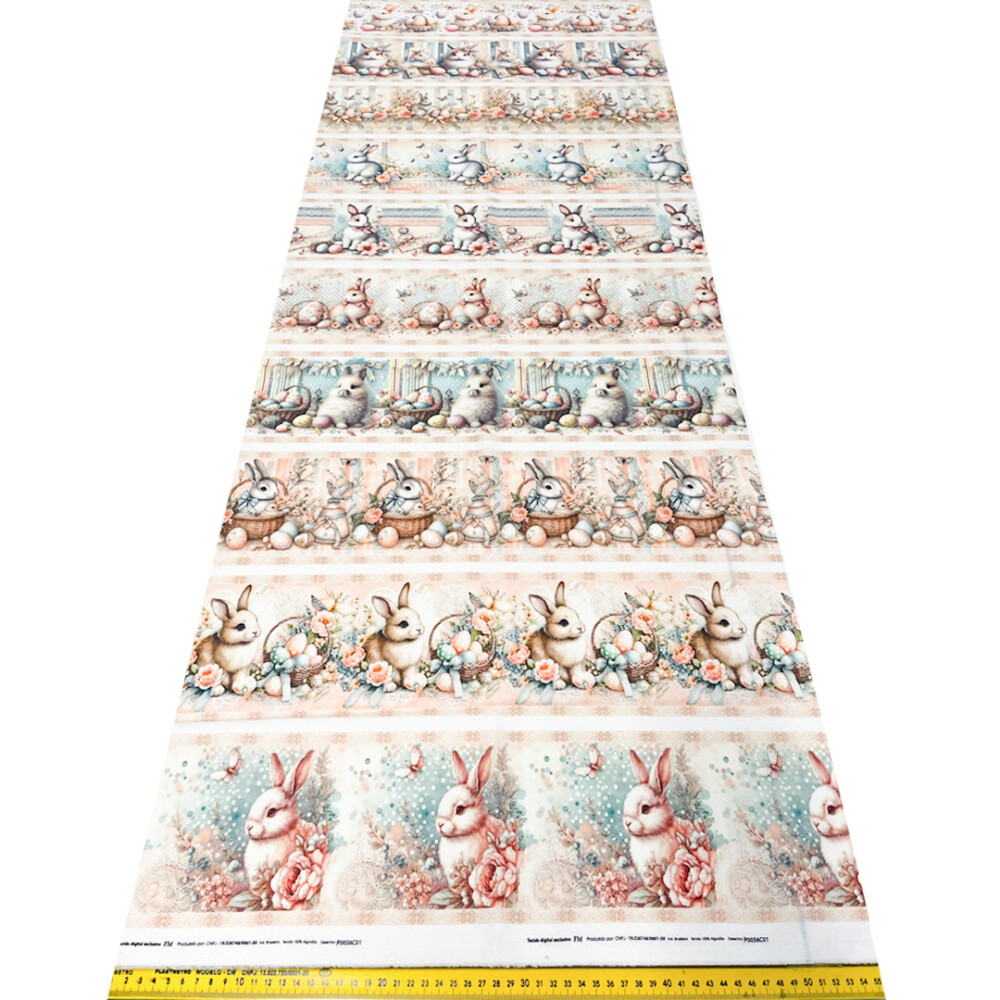 Painel Tricoline Digital Fernando Maluhy Páscoa Tons Rosê 0,55 x 1,50m - Variante 1