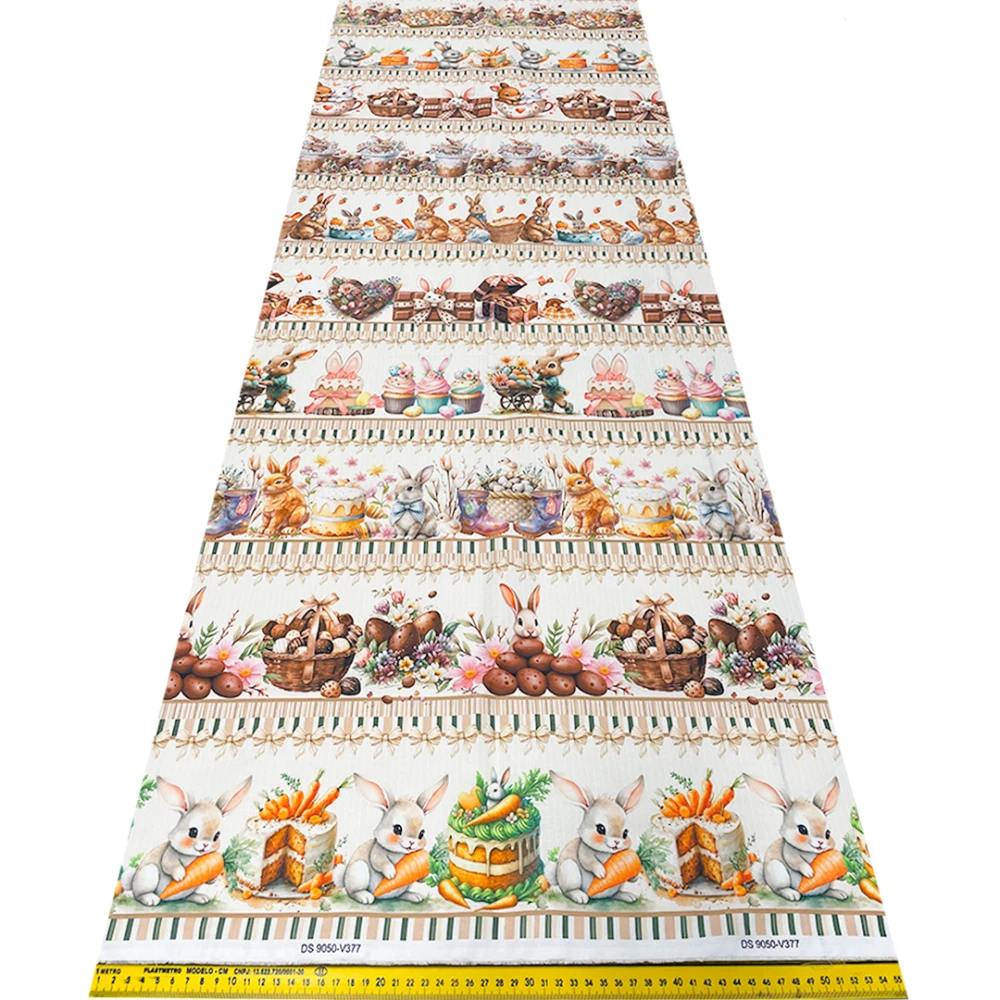 Painel Tricoline Páscoa Barrado Chocolates 0,55 x 1,50m 10 Faixas - Variante 1