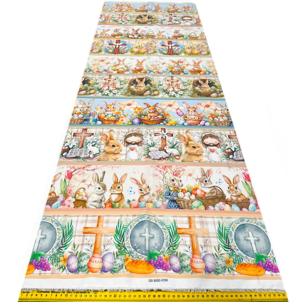 Painel Tricoline Páscoa Barrado Chocolates 0,55 x 1,50m 10 Faixas - Variante 1