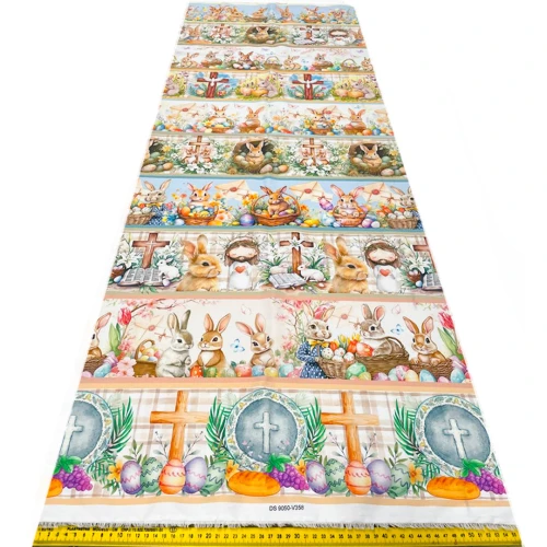 Painel Tricoline Páscoa Barrado Chocolates 0,55 x 1,50m 10 Faixas - Variante 1