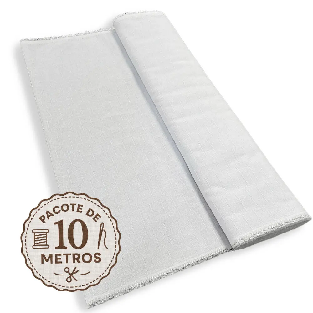 Peça de 10 Metros Tecido Pano de Prato Cores Claras 100% Algodão 0,70m largura - Branco flame