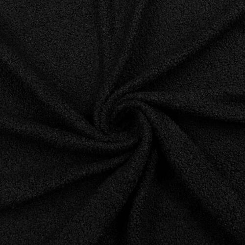 Pelúcia Manta Teddy Mini Sherpa Crespinha 100% Poliéster 1,50m Largura - Preto