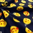 Pelúcia Soft Estampado - Emoji Fundo Marinho - 100% Poliéster - 1,60m Largura - Variante 1