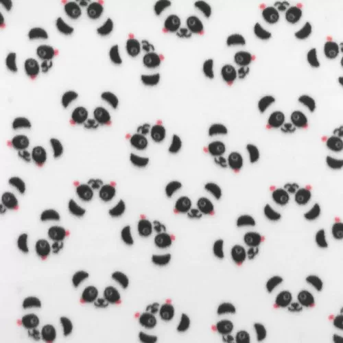 Pelúcia Soft Estampado - Rostos Panda - 100% Poliéster - 1,60m Largura - Variante 1