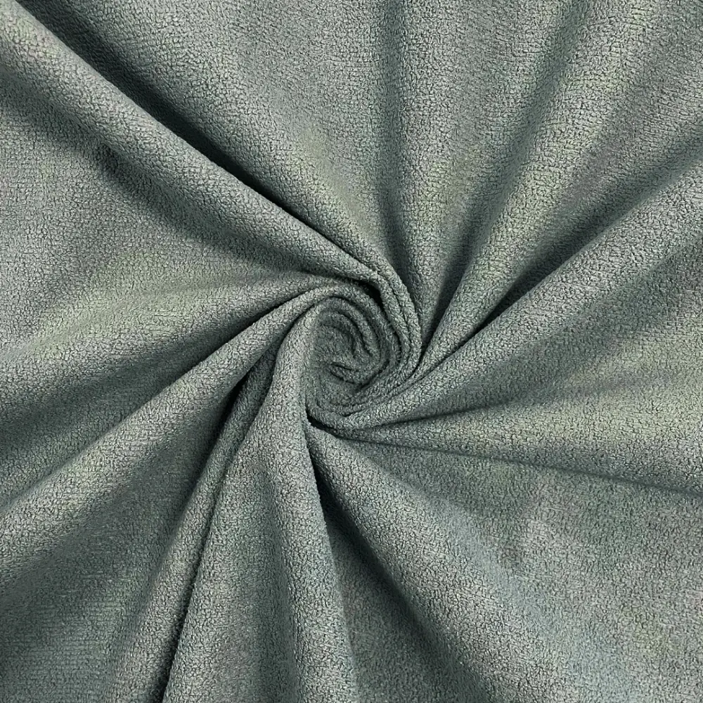 Pelúcia Boucle para Artesanato 100% Poliéster 1,42m Largura - Verde acinzentado
