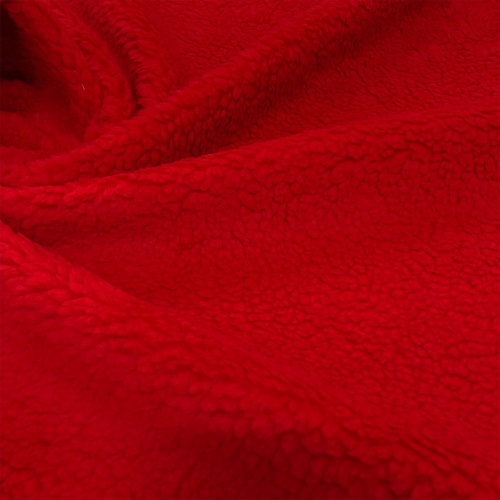 Pelúcia Carapinha Lisa 100% Poliéster 1,60m largura - Vermelho
