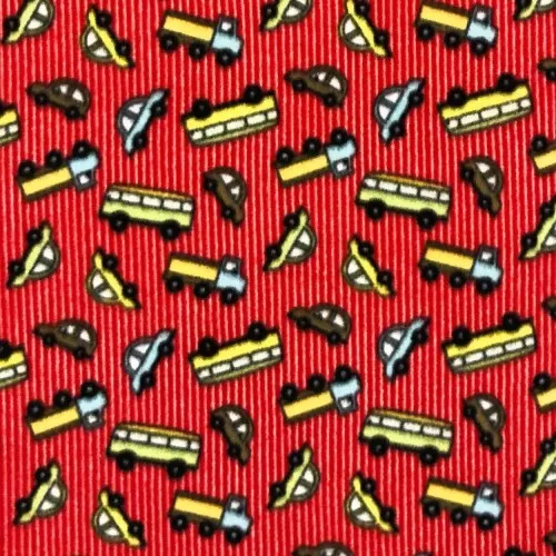 Pelúcia Soft Estampado - Carrinhos Bibip Fundo Vermelho - 100% Poliéster - 1,60m Largura - Variante 1