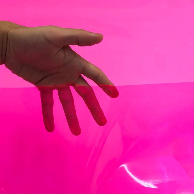 Plástico Cristal Colorido 0.40 - 100% PVC - Larg. 1,40M - Rosa neon