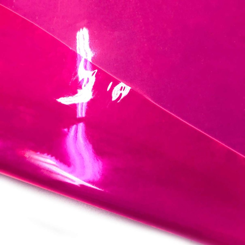Plástico Cristal Colorido 0.40 - 100% PVC - Larg. 1,40M - Rosa neon