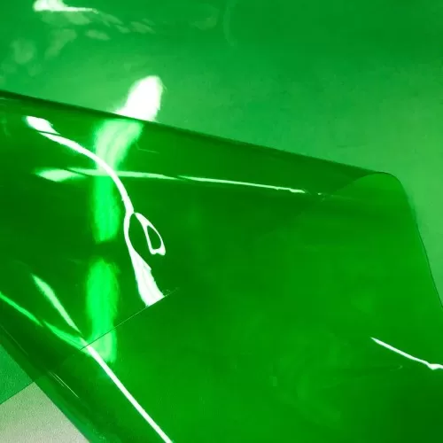 Plástico Cristal Colorido 0.40 - 100% PVC - Larg. 1,40M - Verde neon