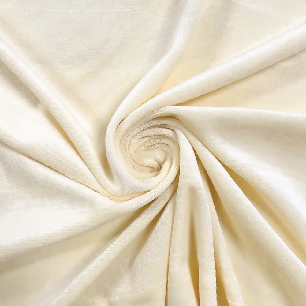 Plush Liso 100% Poliéster 1,60m Largura - Creme