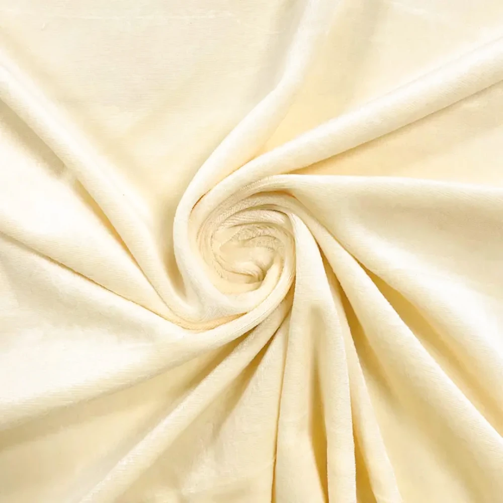 Plush Liso 100% Poliéster 1,60m Largura - Creme