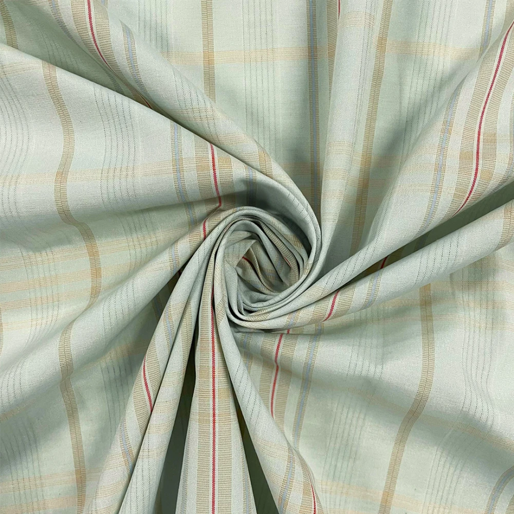 PROMOCIONAL Tricoline Mistra Xadrez 1,60m largura 55% Poliester 45% Algodão - Verde