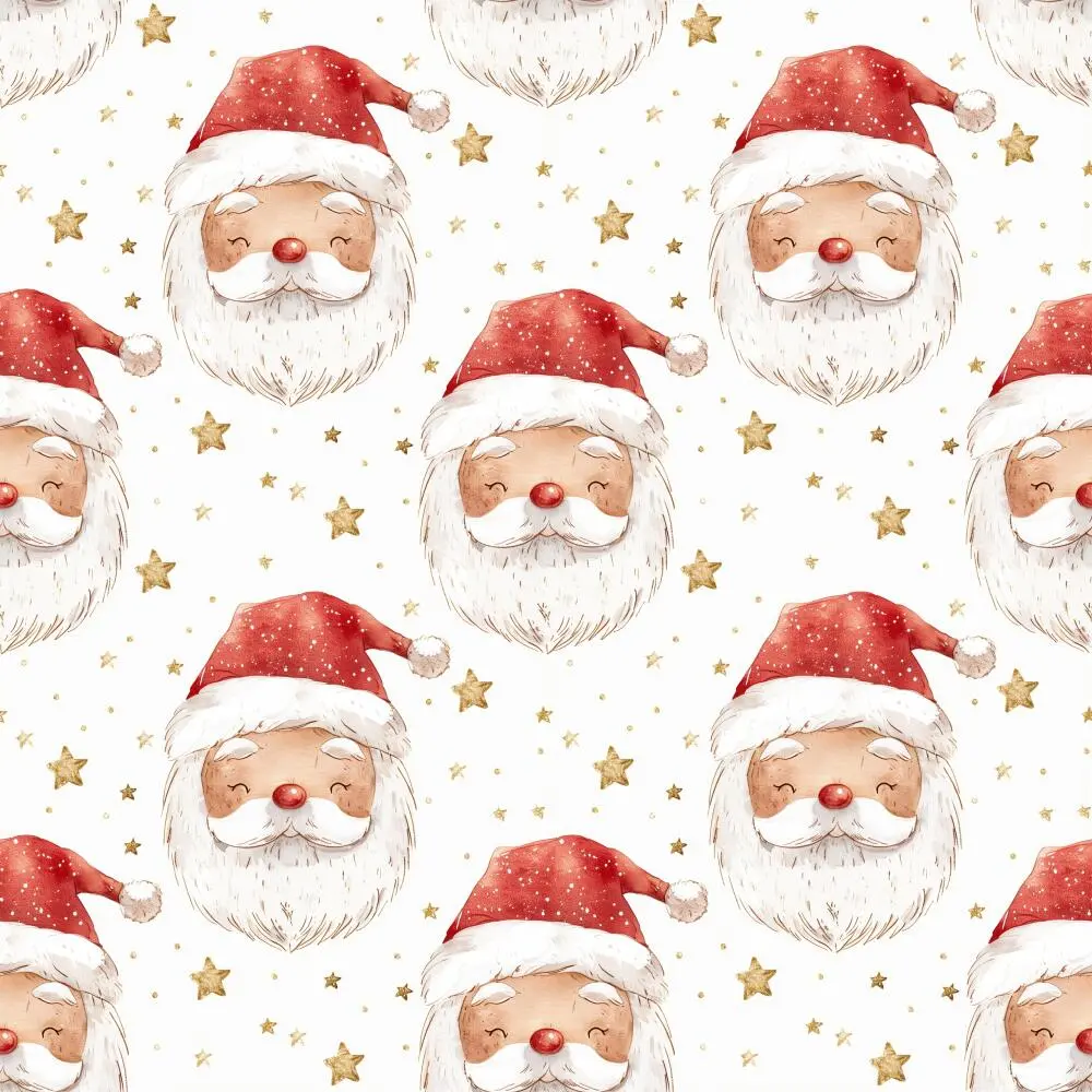 Sarja Impermeável Exclusiva Coleção Natal Papai Noel Gold 100% Algodão 1,50m Largura - Variante 1