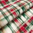 Sarja Impermeável Exclusiva Coleção Natal Papai Noel Vintage 100% Algodão 1,50m Largura - Xadrez