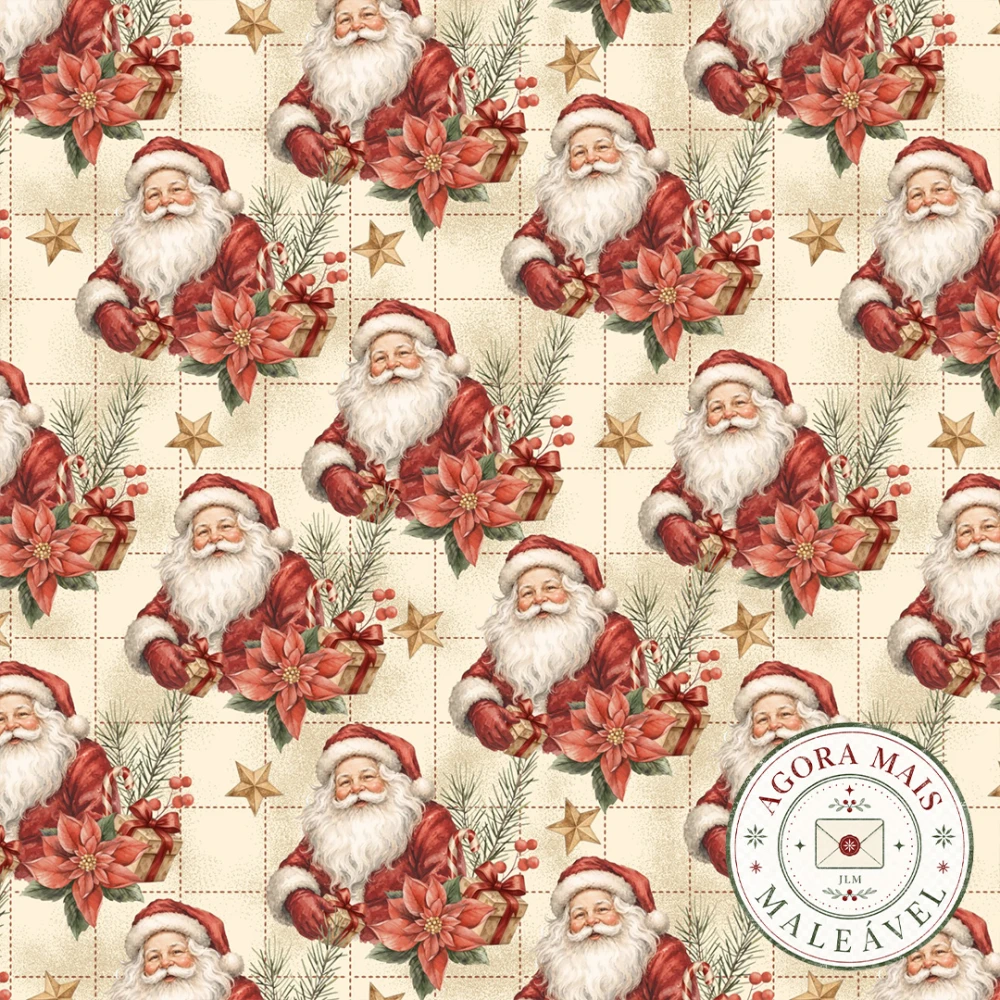 Sarja Impermeável Exclusiva JLM Natal Bom Velhinho 100% Algodão - Variante 1