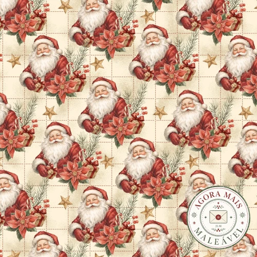 Sarja Impermeável Exclusiva JLM Natal Bom Velhinho 100% Algodão - Variante 1