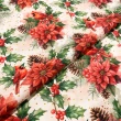 Sarja Impermeável Exclusiva JLM Natal Flor com Cardeal 100% Algodão - Variante 1 Sarja Impermeável Exclusiva JLM Natal Flor com Cardeal 100% Algodão - Variante 1