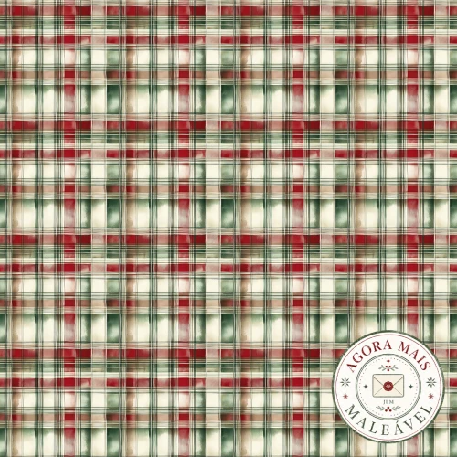 Sarja Impermeável Exclusiva JLM Natal Xadrez Vintage 100% Algodão - Variante 1