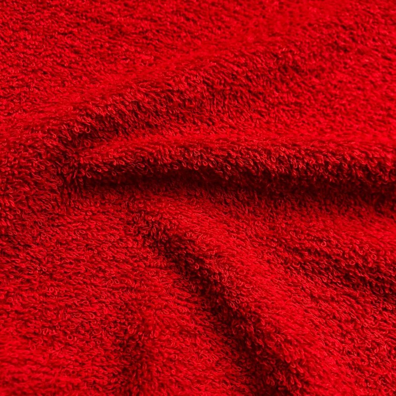 Tecido Felpa Atoalhado (Toalha) - 100% Algodão - 1,40m Largura - Vermelho