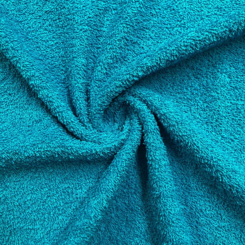 Tecido Felpa Atoalhado (Toalha) - 100% Algodão - 1,40m Largura - Azul turquesa