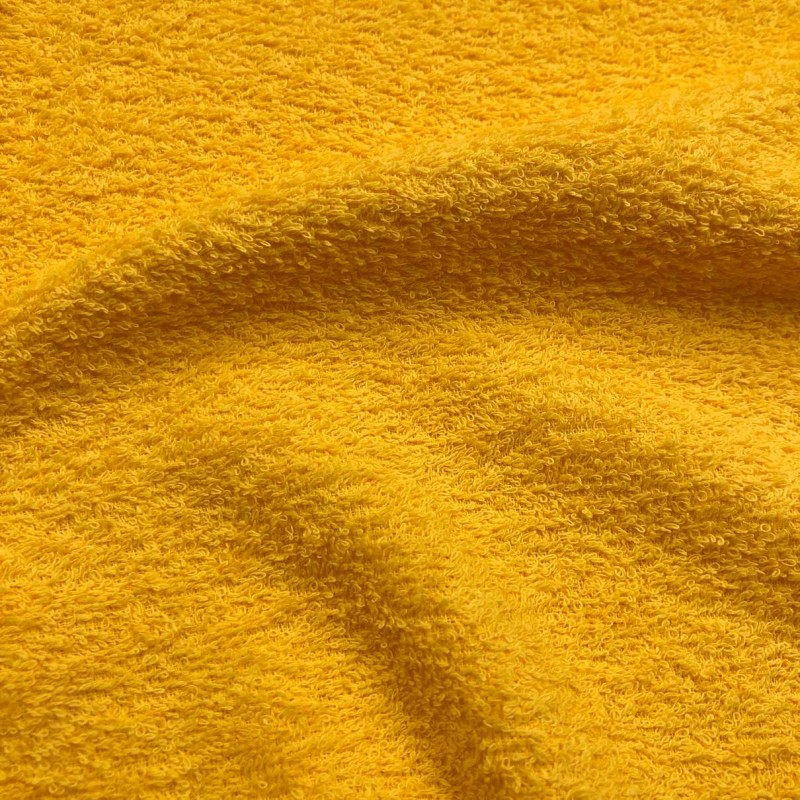 Tecido Felpa Atoalhado (Toalha) - 100% Algodão - 1,40m Largura - Amarelo ouro
