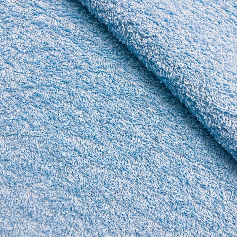 Tecido Felpa Atoalhado (Toalha) - 100% Algodão - 1,40m Largura - Azul céu