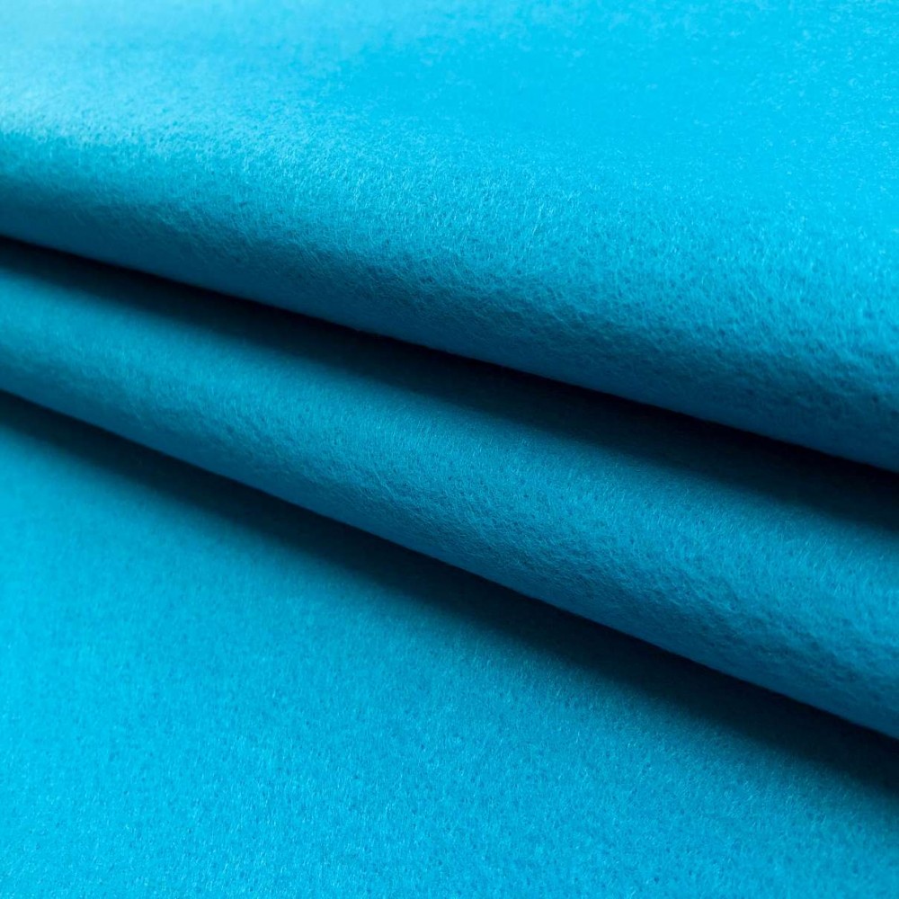 Tecido Feltro Liso Santa Fé - 100% Poliéster - 1,40m largura - Azul turquesa