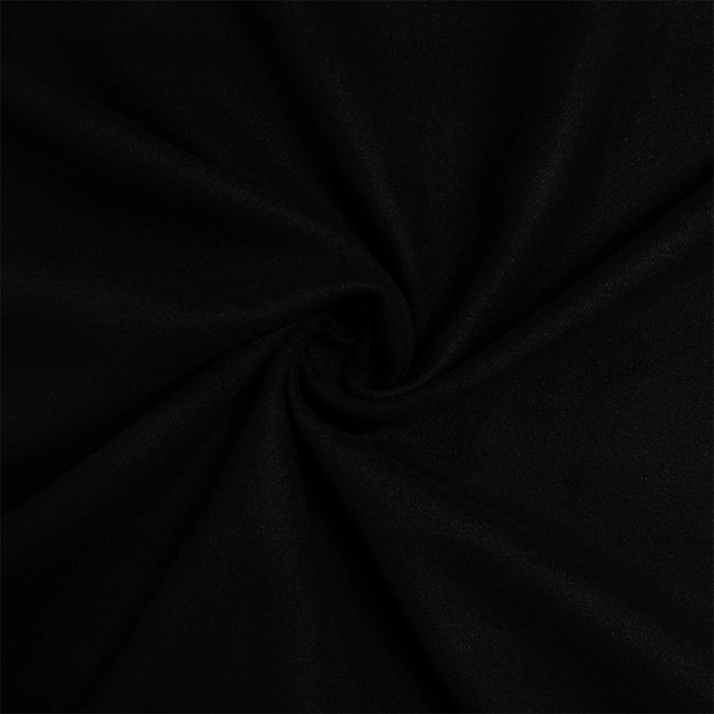 Tecido Lã Batida Lisa 1,47m largura - Preto