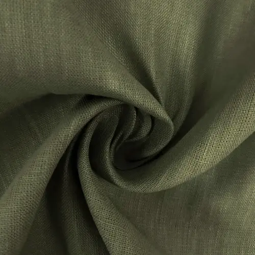 Tecido Linho Puro 100% Linho com 1,40m Largura - Verde militar