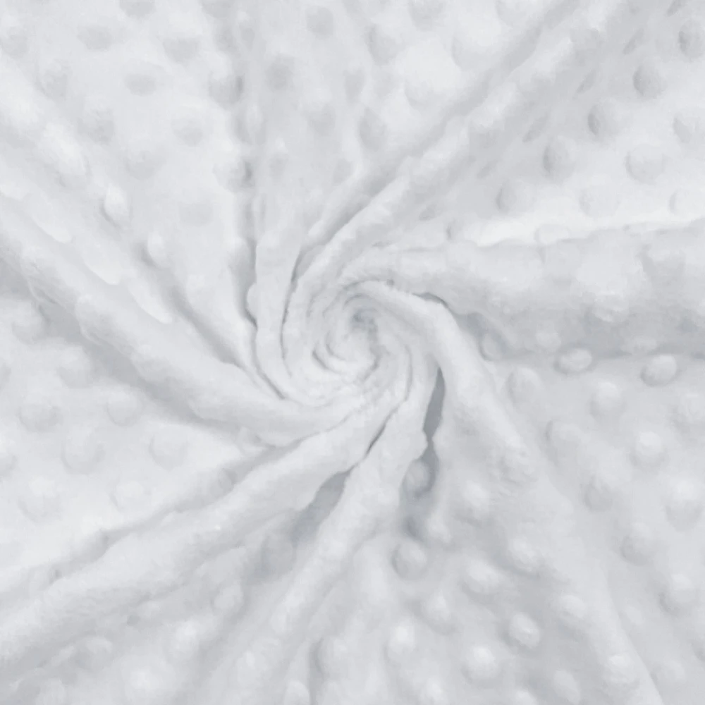 Tecido Manta Fleece Pipoquinha Bolha Revelo Poá 100% Poliéster 1,60m Largura - Branco