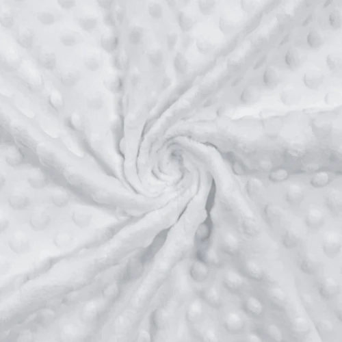 Tecido Manta Fleece Pipoquinha Bolha Revelo Poá 100% Poliéster 1,60m Largura - Branco