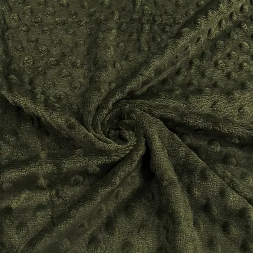 Tecido Manta Fleece Pipoquinha Bolha Revelo Poá 100% Poliéster 1,60m Largura - Verde musgo