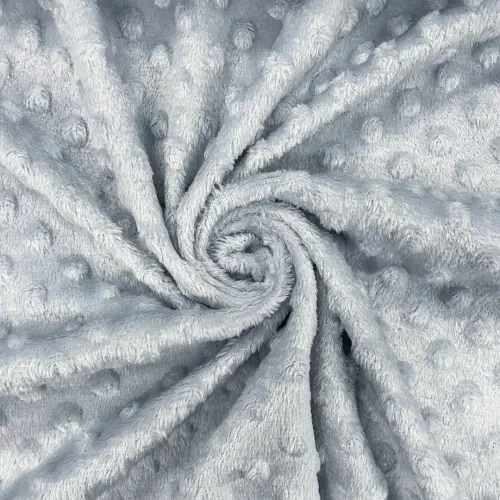 Tecido Manta Fleece Pipoquinha Bolha Revelo Poá 100% Poliéster 1,60m Largura - Cinza claro