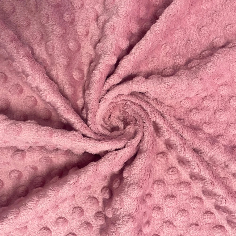 Tecido Manta Fleece Pipoquinha Bolha Revelo Poá 100% Poliéster 1,60m Largura - Rosê