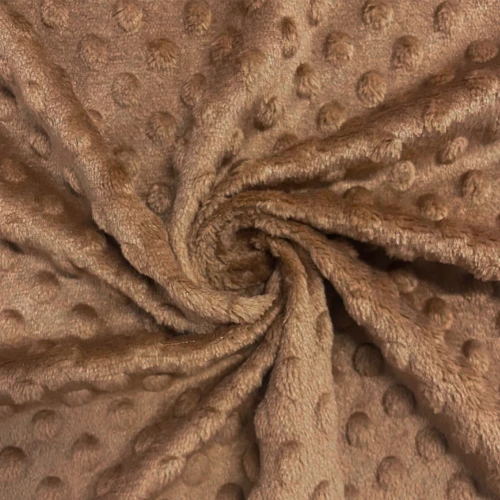 Tecido Manta Fleece Pipoquinha Bolha Revelo Poá 100% Poliéster 1,60m Largura - Marrom