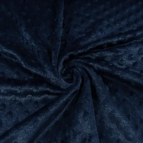 Tecido Manta Fleece Pipoquinha Bolha Revelo Poá 100% Poliéster 1,60m Largura - Azul marinho