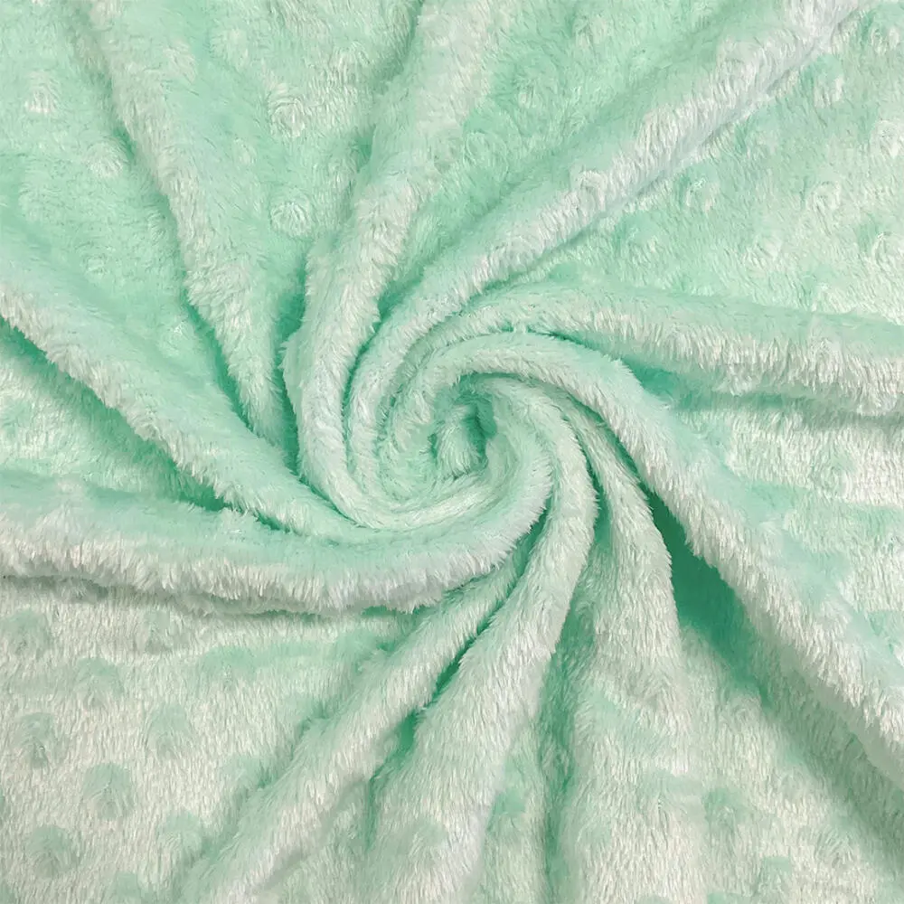 Tecido Manta Fleece Pipoquinha Bolha Revelo Poá 100% Poliéster 1,60m Largura - Verde bebê