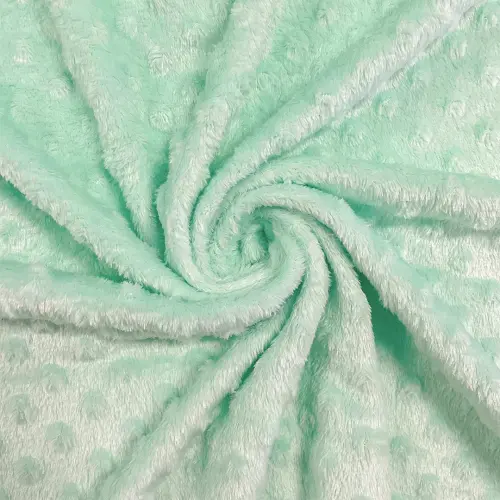 Tecido Manta Fleece Pipoquinha Bolha Revelo Poá 100% Poliéster 1,60m Largura - Verde bebê