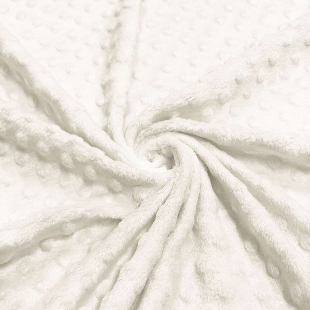 Tecido Manta Fleece Pipoquinha Bolha Revelo Poá 100% Poliéster 1,60m Largura - Off white