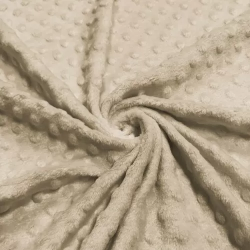 Tecido Manta Fleece Pipoquinha Bolha Revelo Poá 100% Poliéster 1,60m Largura - Bege