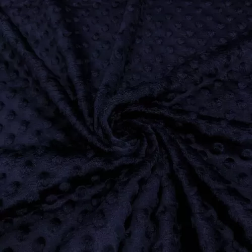 Tecido Manta Fleece Pipoquinha Bolha Revelo Poá 100% Poliéster 1,60m Largura - Azul marinho