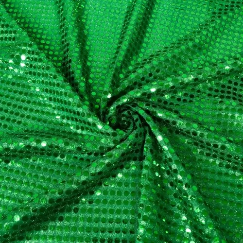 Tecido Paetê Fantasia 100% Poliéster 1,10m Largura - Verde bandeira