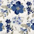 Tecido Percal 200 Fios Estampando Floral Azul Marinho 2,50m Largura - Variante 1 Tecido Percal 200 Fios Estampando Floral Azul Marinho 2,50m Largura - Variante 1